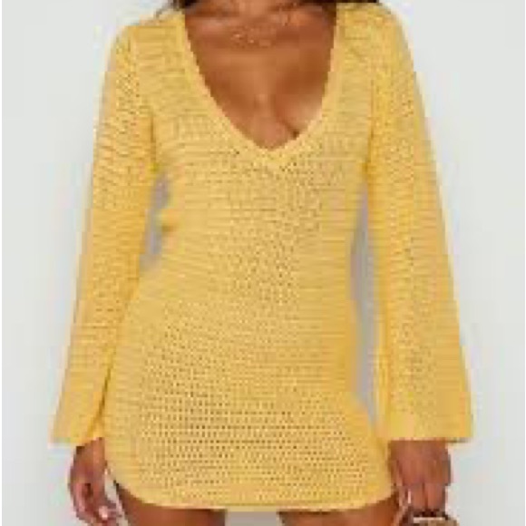 Backless Yellow Dress - Picture 1 of 3